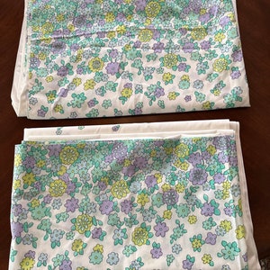 Vintage Wondercale by Springmaid  bedding flat sheet bedroom twin full mod flowers