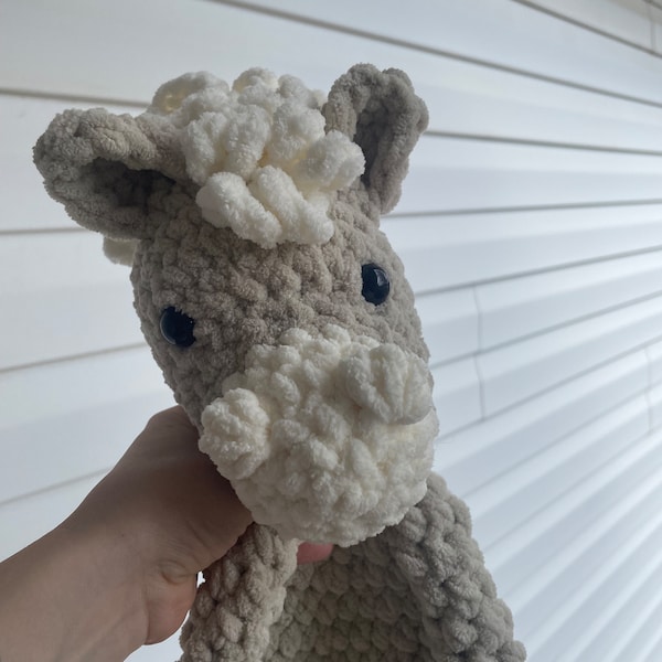 Horse Snuggler | Palamino Stuffed Animal | Horse Lovey | Knotted Legs Horse | Crocheted Horse | Horse Security Item | Milestone Photo Prop