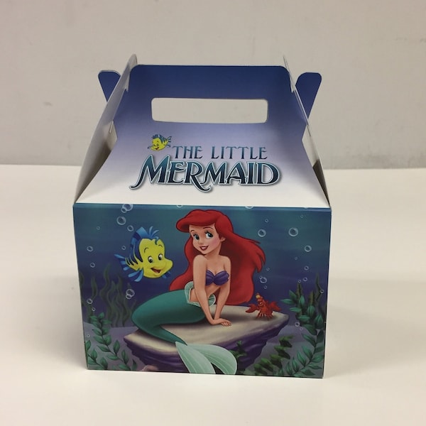 Little Mermaid favor, Ariel, Flounder, Ocean, Princess, Mermaid, Birthday Favor Box