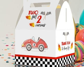two fast 2 curious, Two fast, Race Car, Cars, 2 fast, Birthday, 2nd Birthday Favor Box
