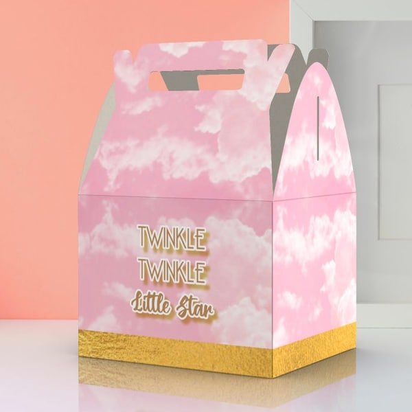 Twinkle Twinkle Little Star, Gold, Pink Twinkle Twinkle, Birthday, Gender Reveal, baby shower Favor Box