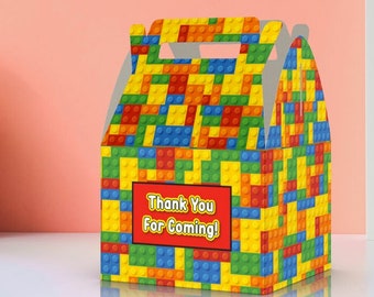 Building Blocks Party Favor Box, Colorful Blox Birthday