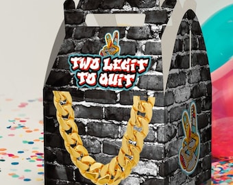 Two Legit to Quit Favor Box, 90s Birthday Party, Gold Chain