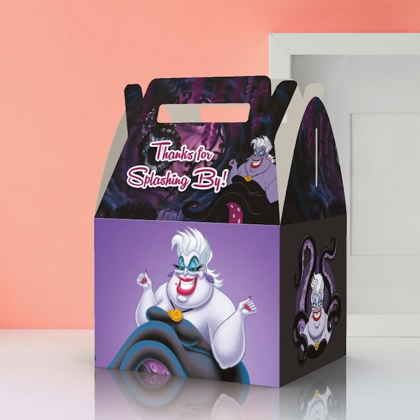 Ursula, Little Mermaid favor, Ariel, Flounder, Ocean, Princess, Mermaid, Birthday Favor Box