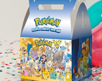 Pokemon, Gotta Catch Em All, Pikachu, Charizard, Ash, Team Rocket Birthday, Favor Box