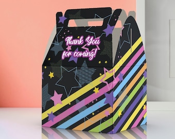 Stars and Stripes, Neon, Pastel, Retro, Disco, 80s, 90s Favor Box