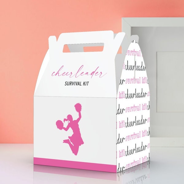 Cheerleader, Cheerleading, Survival kit, Multiple versions, Touchdown, 1st Birthday, Birthday Favor Box