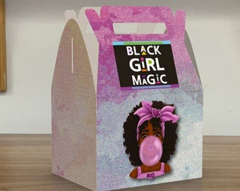 Black Girl Magic, baby shower, Birthday Favor Box