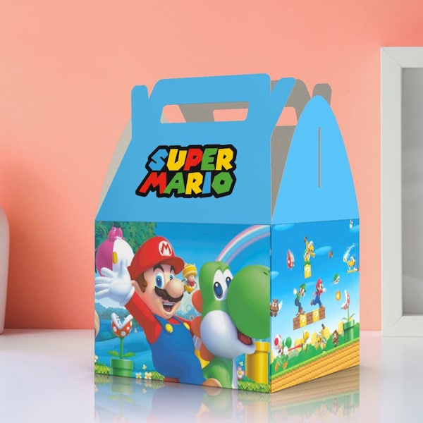 Super Mario, Mario Bros, Luigi, Mario, Birthday, baby shower Favor Box