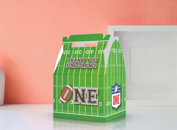 Football, ONE, Multiple versions, Touchdown, 1st Birthday, Birthday, Baby Shower Favor Box