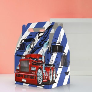 Big Rig, Big Red, Trucker, Semi-Truck, Semi, 8 Wheeler, Truck Driver Favor Box