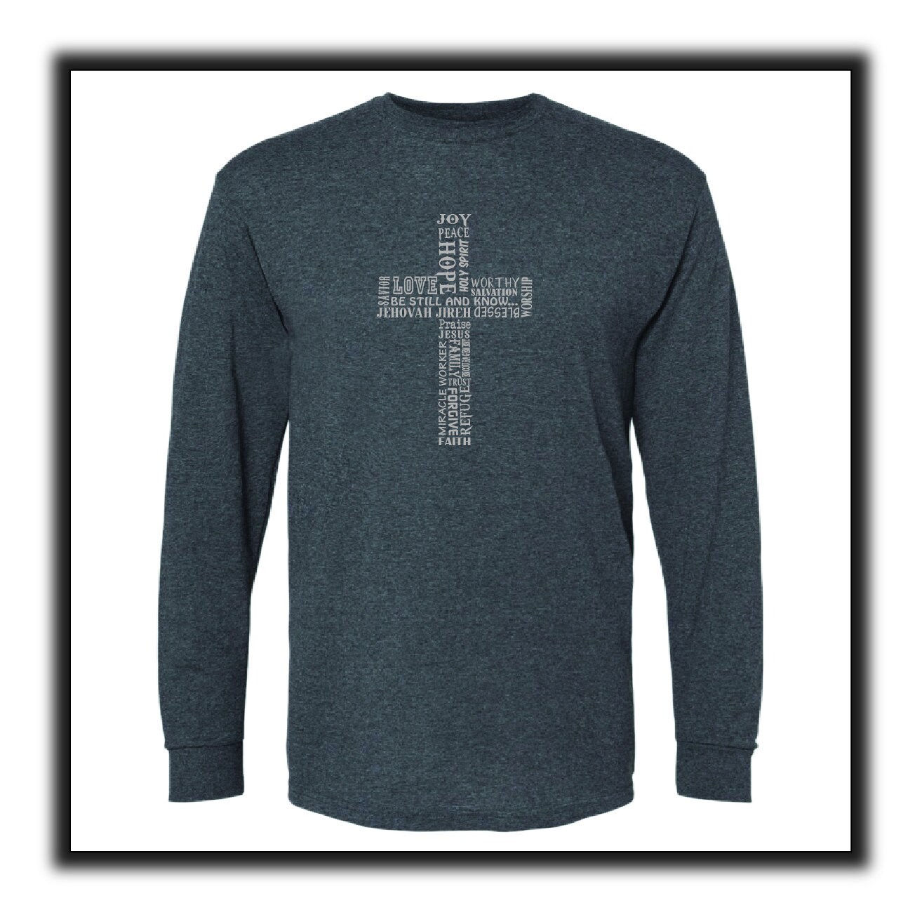 Cross Print Long Sleeve T Shirt - Etsy