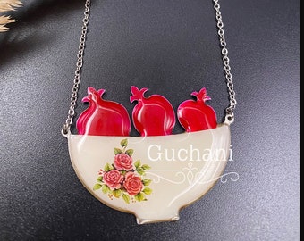 Pomegranate jewelry, Anar, Annar, Necklace,  stainless steel , Persian jewelry,  Yalda gift, Christmas gift