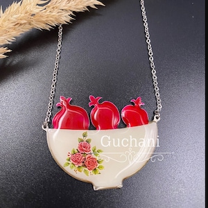 Pomegranate jewelry, Anar, Annar, Necklace,  stainless steel , Persian jewelry,  Yalda gift, Christmas gift
