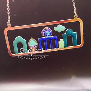 This necklace has a stunning Persian-inspired design with artistic architecture, tile motifs, and a dreamy vibe neckless