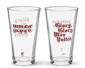 Szklanka do piwa Man United MUFC Red Devils – 16-uncjowa szklanka do piwa – United Barware – prezent urodzinowy dla kibica piłki nożnej z nadrukiem UV