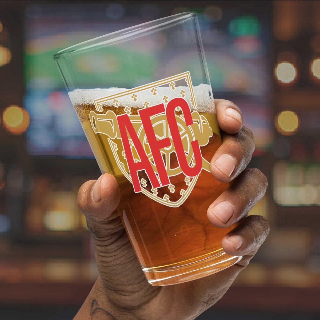 Arsenal FC Iconic Pint Glass | North London Forever Design | 16oz AFC ...