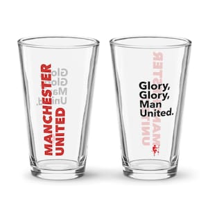 Man Utd Pint Glass - Etsy