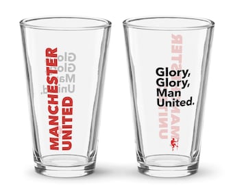 Bicchiere da pinta del Manchester United, regalo per lui / Bicchiere da birra da 16 once dei MUFC Red Devils, United Barware, regalo di compleanno per tifosi di calcio