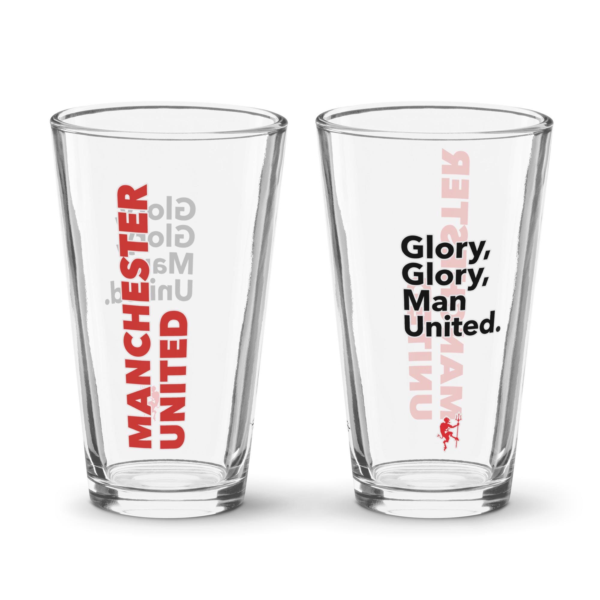 Man Utd Pint Glass - Etsy