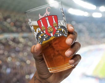 Cadeau Arsenal pour lui | Verre à bière Arsenal First Crest - Verre à bière de football personnalisé, équipement de fan de Gooner, cadeau de football pour papa, verre à bière 16 oz