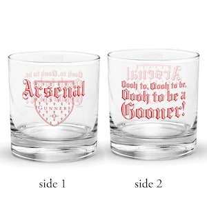 Vaso de whisky del Arsenal: ¡Qué alegría ser un Gooner! / Vaso de bourbon de los Gunners, regalo para aficionados de la EPL, vaso bajo para cócteles y licores
