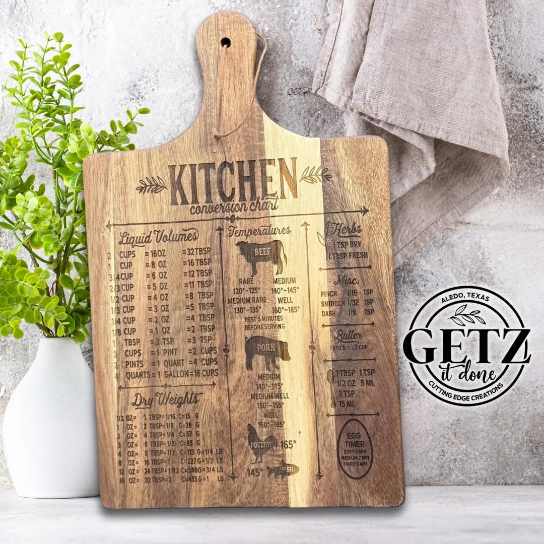 Large Hardwood Kitchen Conversion Chart: Simplify Cooking With Easy-to ...