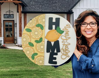 Home Sweet Home Lemons Door Sign, Door Wreath
