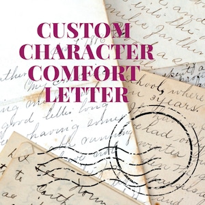 Carta de consuelo de personaje personalizada