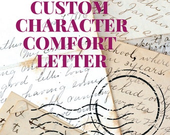 Carta de consuelo de personaje personalizado