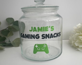 Gaming snacks jar, match day snacks jar, gift for gamer boyfriend, sports gifts, sports gifts for men, sweet jar