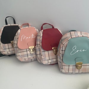 Small Backpack Crossbody Bag For Women Teenage Girl Plaid Shoulder Phone  Purse