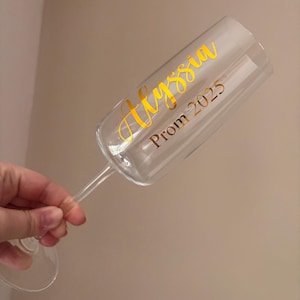 Gepersonaliseerde prom-champagnefluit: op maat gemaakt roosterglas, klasse 2026