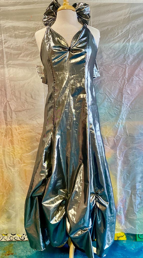 maxi satin halter dress Damsel Reverse Halter Maxi Dress Baby Blue main image 0