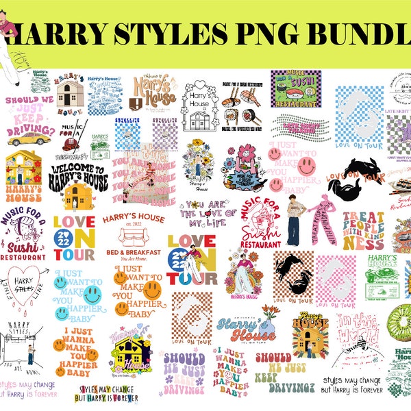 60+ Harry's House Bundle, Harry's House Png Designs, Harry Style Merch, Descarga digital, Love On Tour 2022, Harry's House Track List PNG