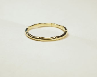 10K Gold Bamboo Ring, Elegant Dainty Bamboo Stacking Ring, Bamboo Band, Tiny Gold Bone Ring, Trendy Gold Ring, Unisex Band Ring,Gift For Her