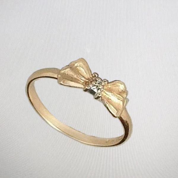10k White Gold Butterfly Rope Band Ring - Dainty Symbolic Jewelry For Women