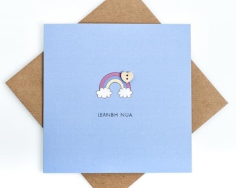 Leanbh Nua - Irish New Baby Boy Craft Card