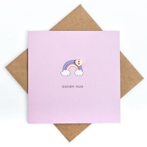Leanbh Nua - Irish New Baby Girl Craft Card