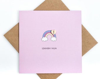 Leanbh Nua - Irish New Baby Girl Craft Card