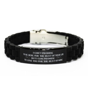 I Promise To Love You For The Rest Of My Life. Engraved Bracelet For Couples, Mom And Son, Mom And Daughter. Perfect Gift For Valentine.