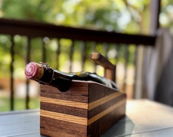 Made-to-order. Wooden beer, sour beer, lambic cradle. Using hardwood to create this one of a kind bottle holder.