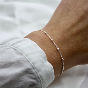 Bracelet MINU - delicate real silver bracelet with small balls, ball chain, bracelet beads, gift idea