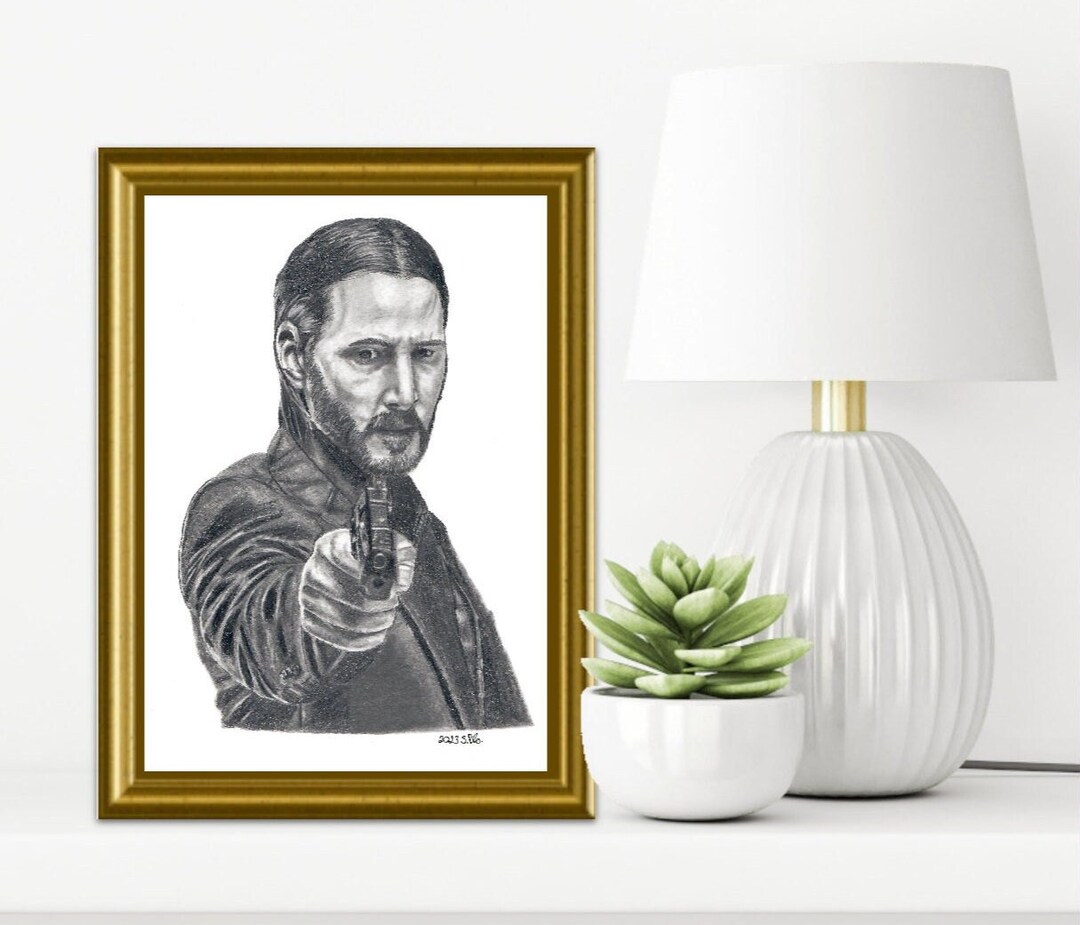John Wick Pencil Drawing A4 Original - Etsy