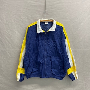 X-Large / 1990s Nike Michigan U Colorway Navy Blue/Yellow Full Zip Nylon Big Swoosh Windbreaker Track Jacket bild 1