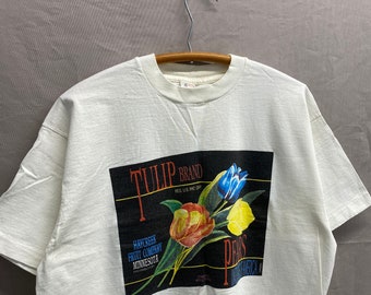 X-Large / 1990s Tulip Brand Pears Minnesota Advertising T Shirt
