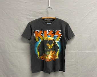 Vintage 90s Kiss Hot in the Shade Tour 1990 Black Graphic Tee