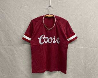 Medium / 1980s Coors Beer Distillery Baseball Team McDoy Distillery Maroon Jersey Beer Shirt