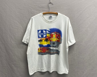 X-Large / 1990s Santa Fe Railroad 304 Train T Shirt