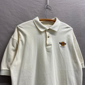 Large / 1990s Hard Rock Cafe Key West Florida Collared White Cotton Shirt